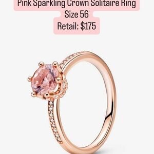 Pandora Rose Gold Ring with Pink Solitaire Stone